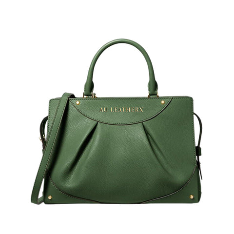 Enzo Medium Leather Satchel (Green)