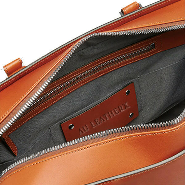 Executive Edge Cognac Leather Briefcase