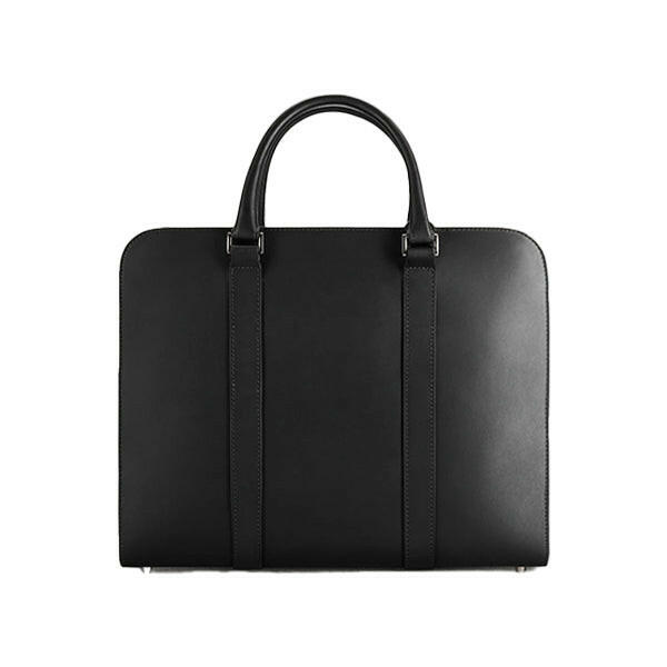 Executive Edge Double Zipper Black Leather Briefcase