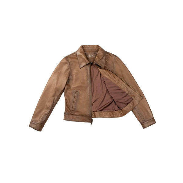 Women's Walnut Brown Leather Jacket - AU LeatherX