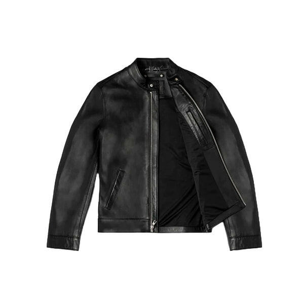 Men's Black Cafe Racer Leather Jackets - AU LeatherX