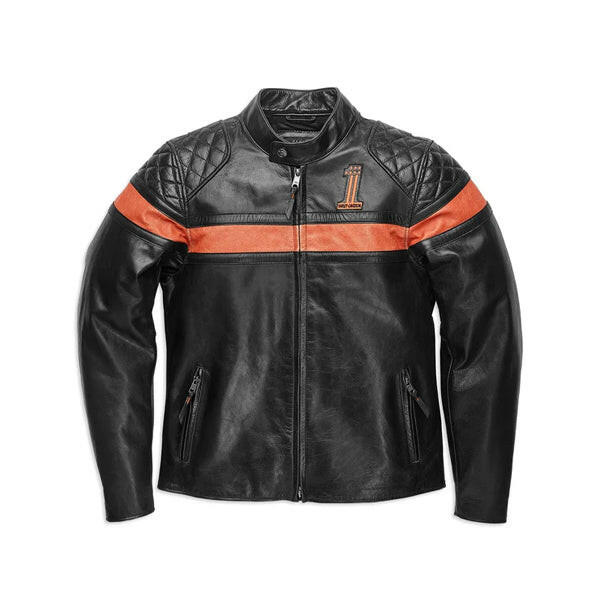 Men's Harley Davidson Victory Sweep Leather Jacket - AU LeatherX