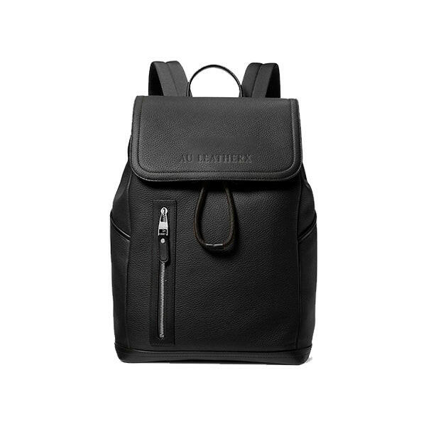 Hudson Pebbled Black Leather Backpack