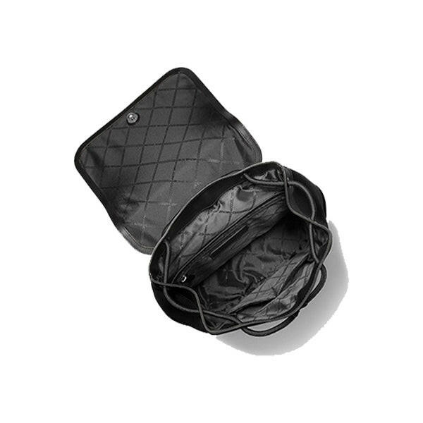 Hudson Pebbled Black Leather Backpack