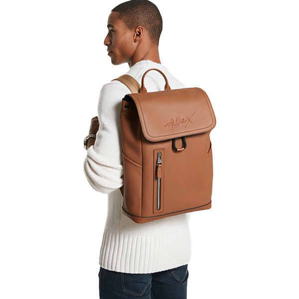Hudson Pebbled Brown Leather Utility Backpack
