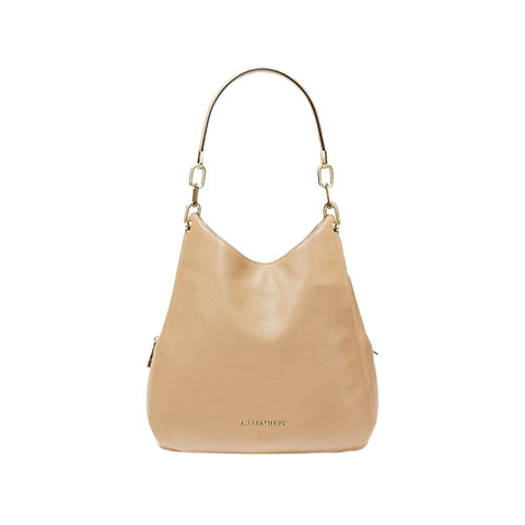 Lillie Large Logo Shoulder Bag (Camel)