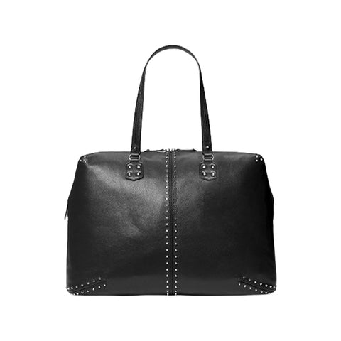 Marilyn Medium Saffiano Leather Satchel (Black)