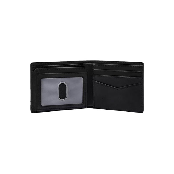 Men's Black Bifold Wallet with Flip ID