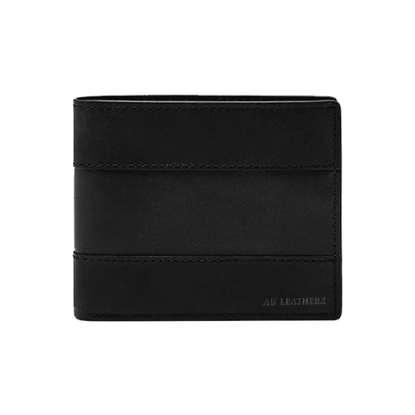 Men's Black Bifold Wallet with Flip ID