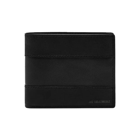 Men's Black Bifold Wallet with Flip ID