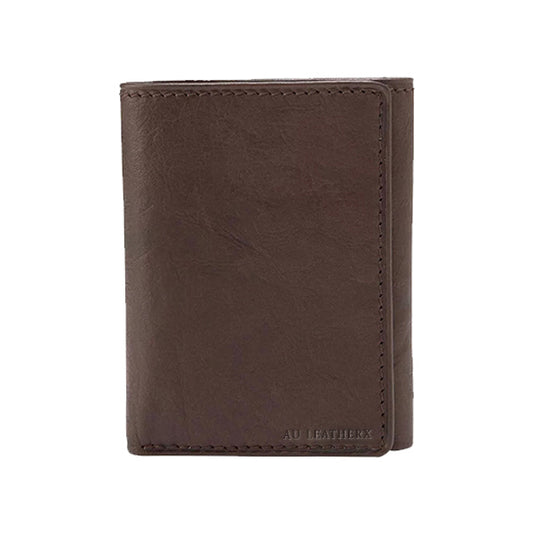 Men's Brown Trifold Leather Wallet