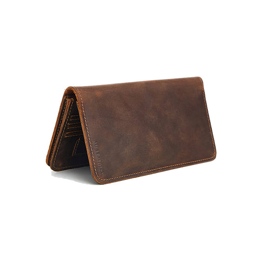 Men's Dark Brown Long Wallet