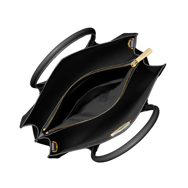 Mercer Large Pebbled Leather Accordion Tote Bag (Black)