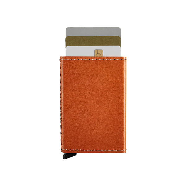 RFID Cognac Leather Card Holder