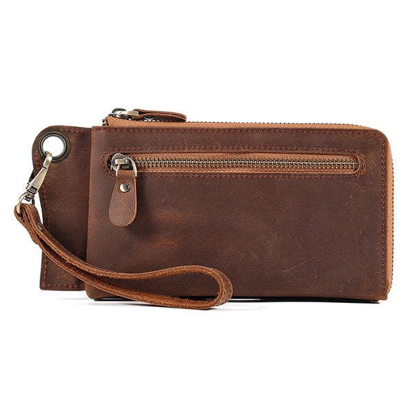 Women's Brown Long Leather Wallet