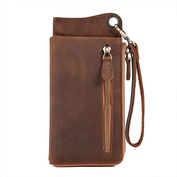 Women's Brown Long Leather Wallet