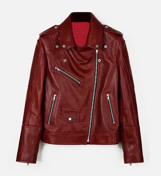 Womens_red_runway_biker_leathe