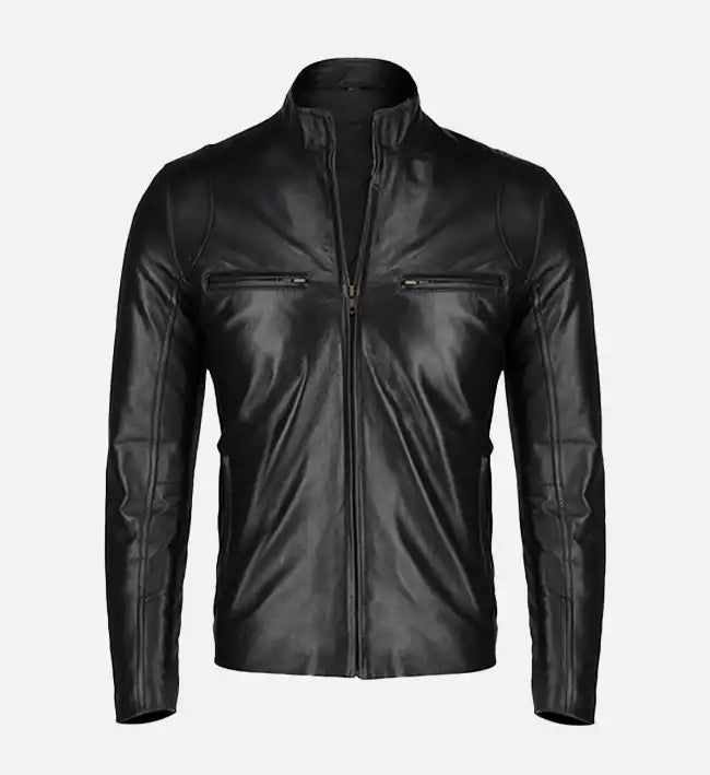 Men’s Slim Fit Black Leather Jacket