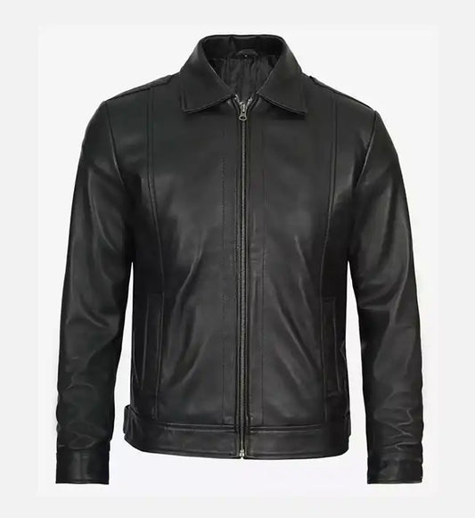 black slim fit jacket for men