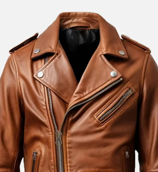 Men's Vintage Brown Biker Leather Jacket