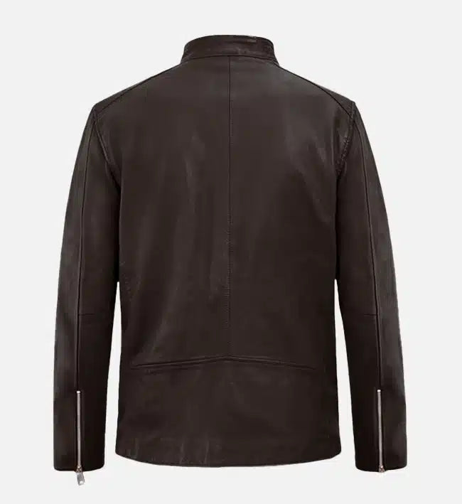 Men's Moto Brown Biker Leather Jacket