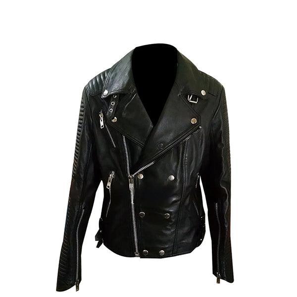 Burberry Quilted Black Leather Biker Jacket - AU LeatherX