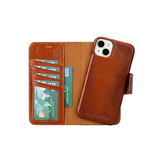 iPhone Wallet Case Pebble Brown