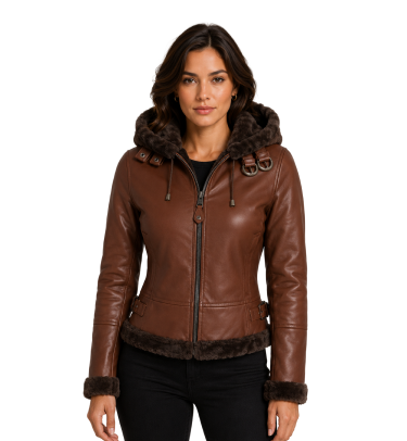Women’s Leather Jacket Bomber Style test 1