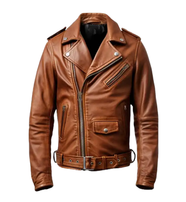 Men's Bomber Brown Leather Jacket Test 2