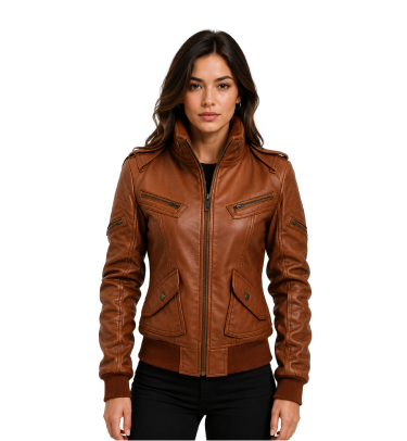 Women’s Leather Jacket Bomber Style test
