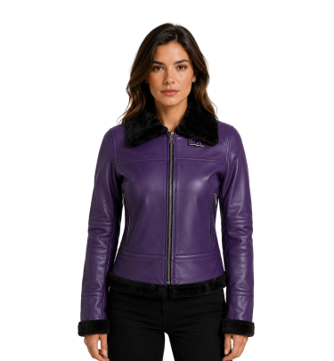 Women’s Leather Jacket Bomber Style test 1