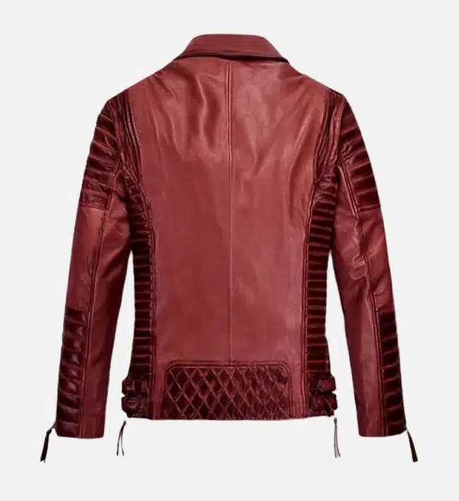 Men's Charles Burnt Red Leather Jacket