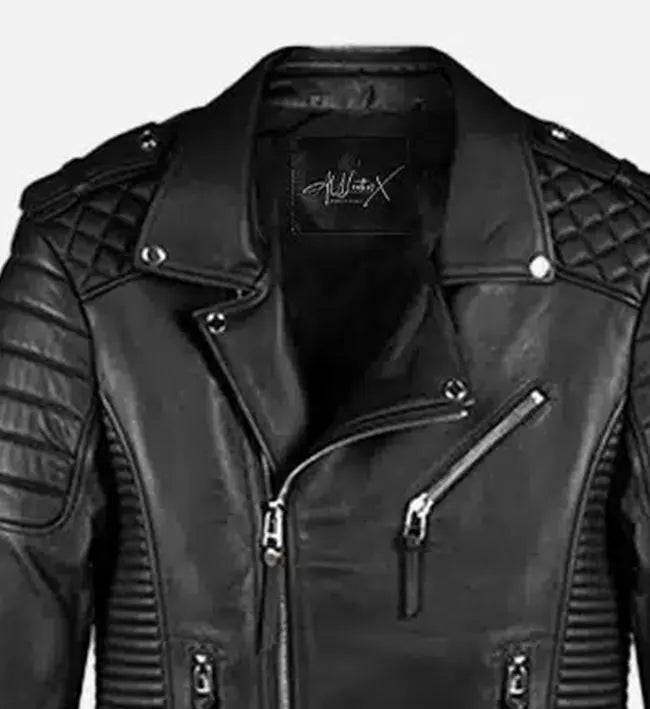 Men's Classic Black Biker Leather Jacket