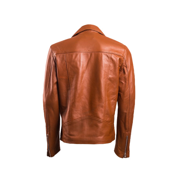 Men’s Brown Leather Biker Jacket - AU LeatherX