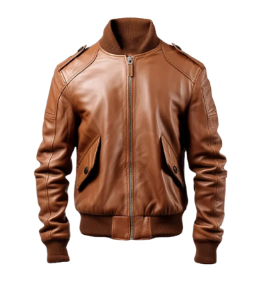 Men's Bomber Brown Leather Jackettest8
