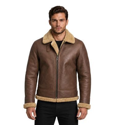 Men's Bomber Brown Leather Jackettest1