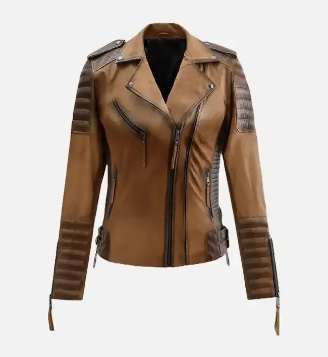 leather jacket charlotte burnt tan for women
