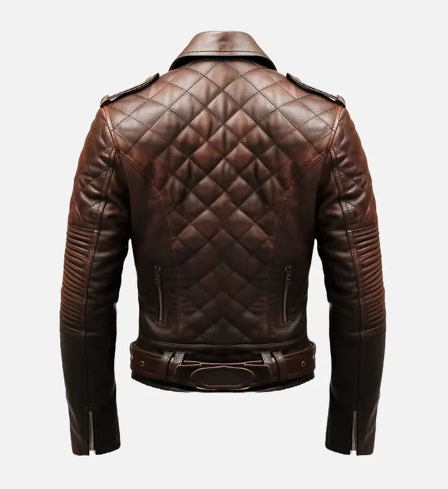 Leather quilted moto jacket hotsell