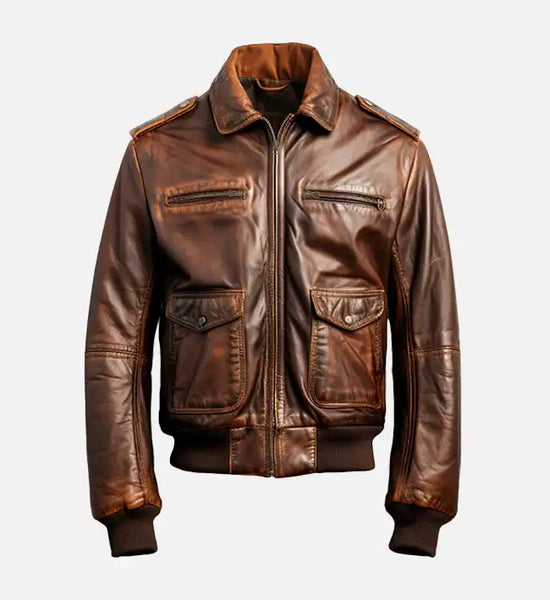 Men's 90'S Vintage Bomber Leather Jacket Men's 90'S Vintage Bomber Leather Jacket