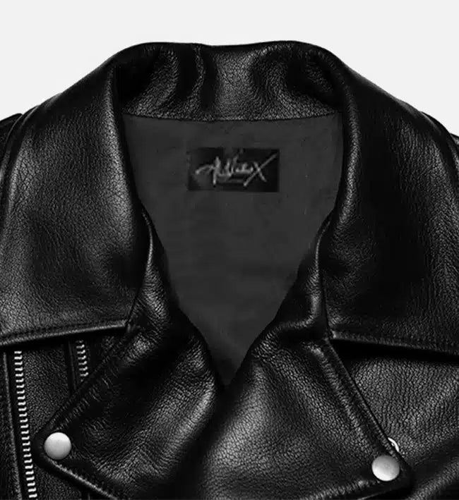 Men's Double Zipper Black Biker Jacket