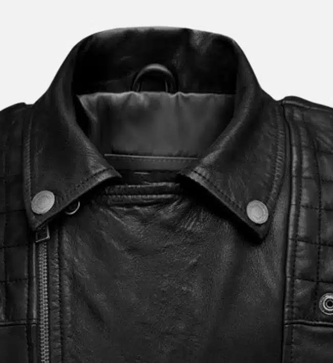 Men's Double Breast Black Biker Leather Jacket