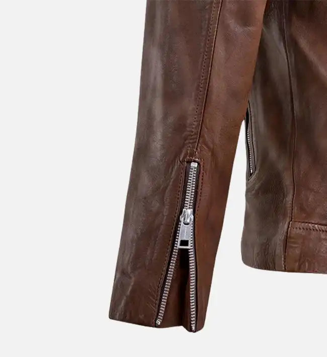 Men's Spanish Brown Biker Leather Jacket