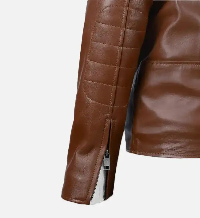 Men's Tan Brown Fight Club Leather Jacket