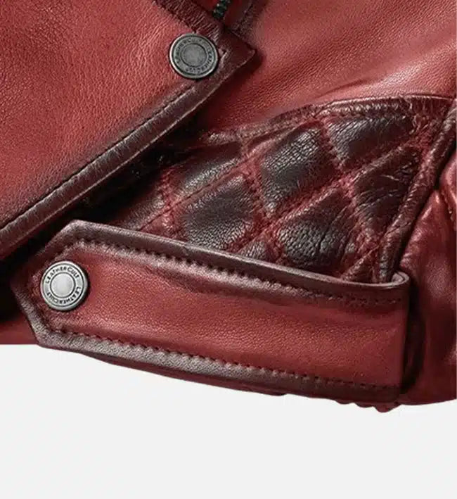 Men's Charles Burnt Red Leather Jacket