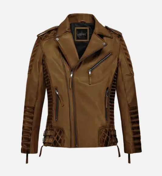 mens charles burnt tan leather jacket