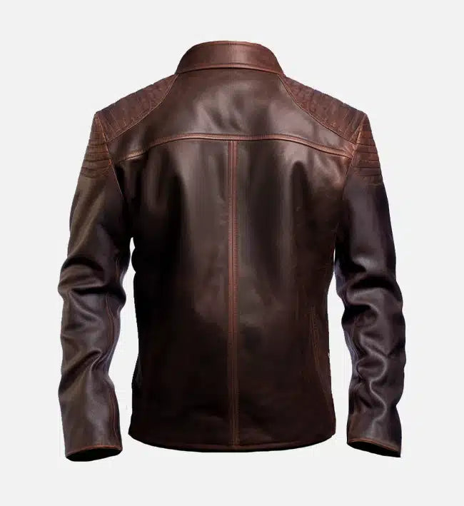 Men's Daniel Brown Distressed Leather Jacket