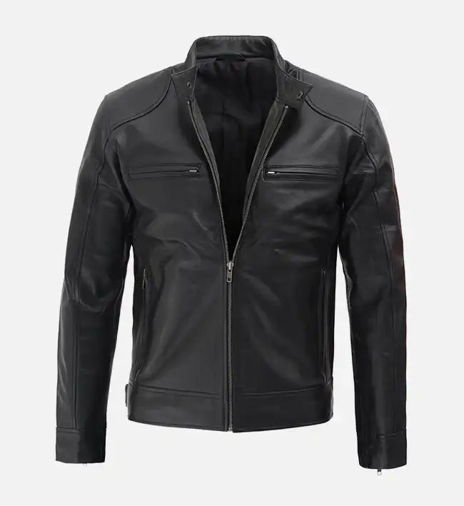 Men’s Dodge Black Leather Jacket