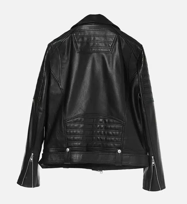 Men's Double Stich Leather Biker Jacket