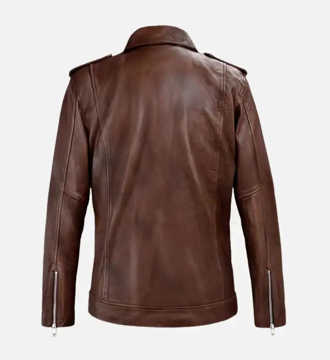 Men's Spanish Brown Biker Leather Jacket