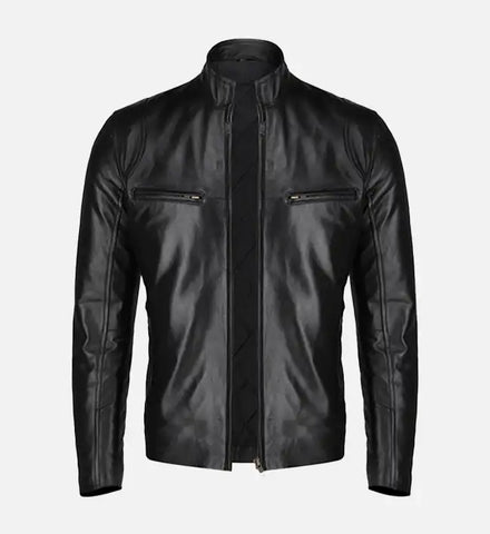 Men’s Slim Fit Black Leather Jacket